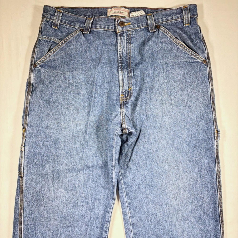 Levi Strauss Signature Mens Carpenter Jeans Blue Denim Loose Fit 36x30 Utility